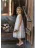 Ivory Lace Tulle Baby Boho Beach Airy Flower Girl Dress